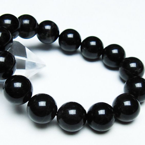 モリオン 純天然 黒水晶 ブレスレット 14mm [T112-7480]