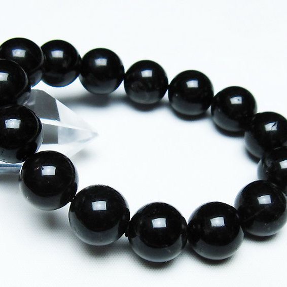 モリオン 純天然 黒水晶 ブレスレット 14mm [T112-7491]