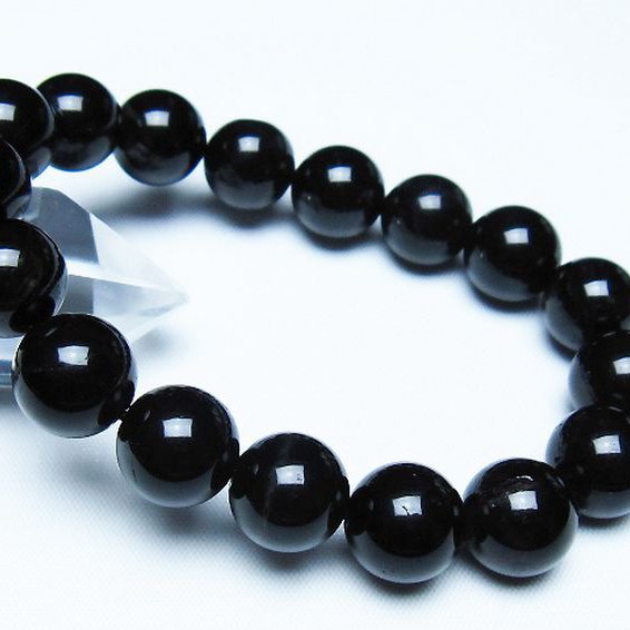 モリオン 純天然 黒水晶 ブレスレット 12mm [T112-7650]