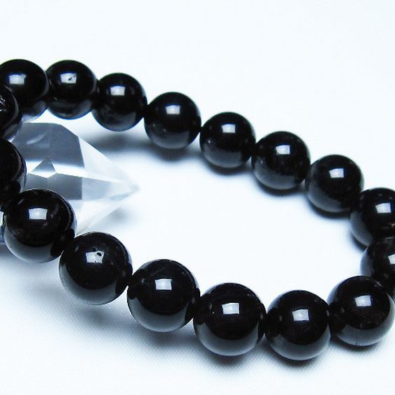モリオン 純天然 黒水晶 ブレスレット 12mm [T112-7656]