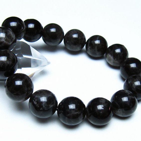 モリオン 純天然 黒水晶 ブレスレット 14mm [t112-8139]
