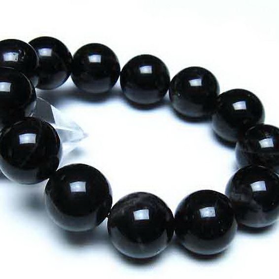モリオン 純天然 黒水晶 ブレスレット 18mm [t112-8225]