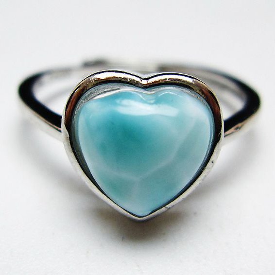 ラリマーハート指輪(13号)[T113-13342]