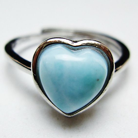 ラリマーハート指輪(12号)[T113-13346]