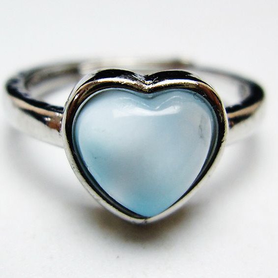 ラリマーハート指輪(13号)[T113-13357]