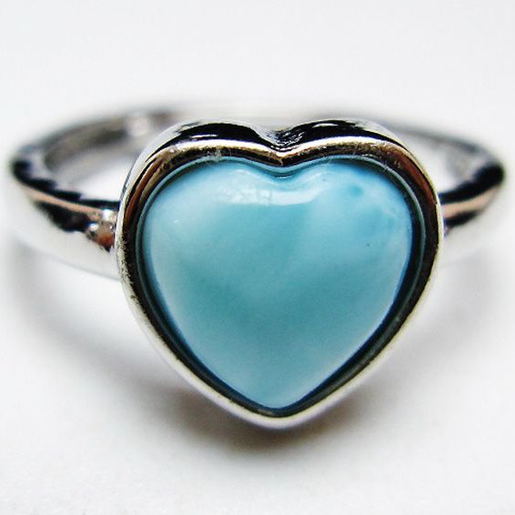 ラリマーハート指輪(13号)[T113-13363]