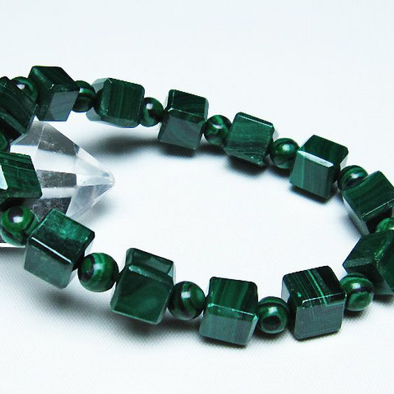 マラカイト キューブ ブレスレット[T115-3970]