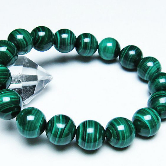 パワーストーン  マラカイトブレスレット 13mm [T115-4103]