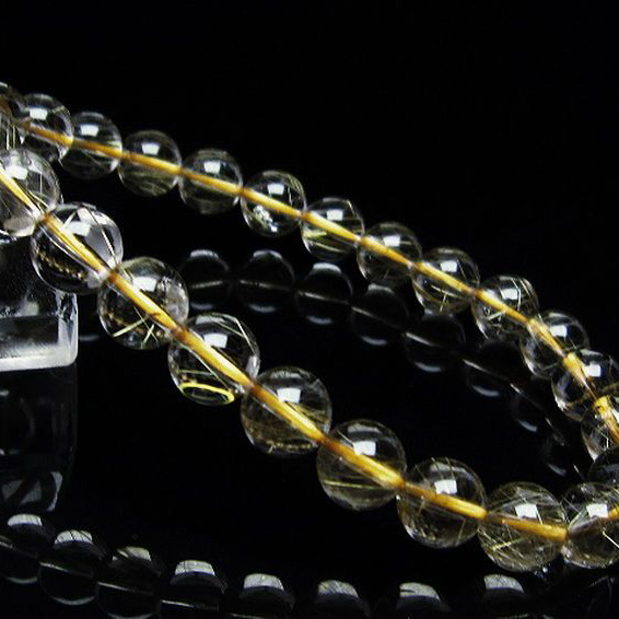 ゴールドタイチンルチルブレスレット7mm[T116-11377]