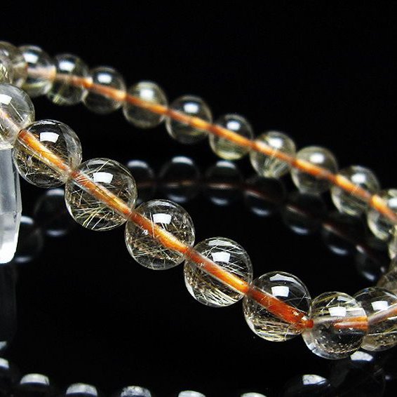 ゴールドタイチンルチルブレスレット 8mm [T116-12512]