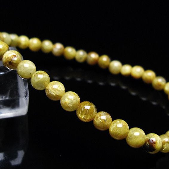 ゴールドタイチンルチルブレスレット 5mm [T116-12756]