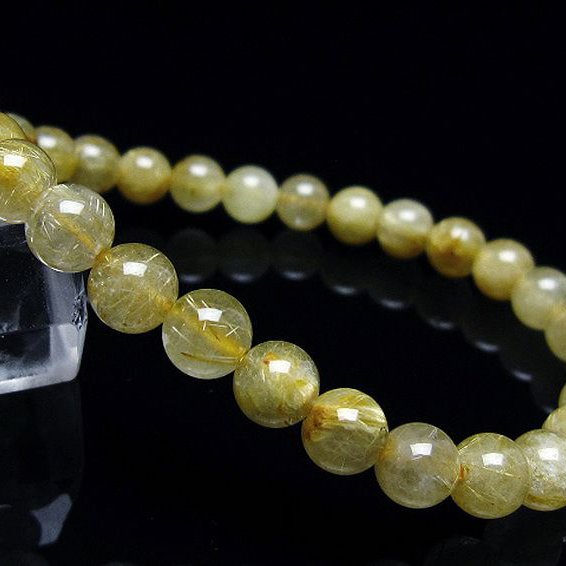 ゴールドタイチンルチルブレスレット 7mm [T116-12779]