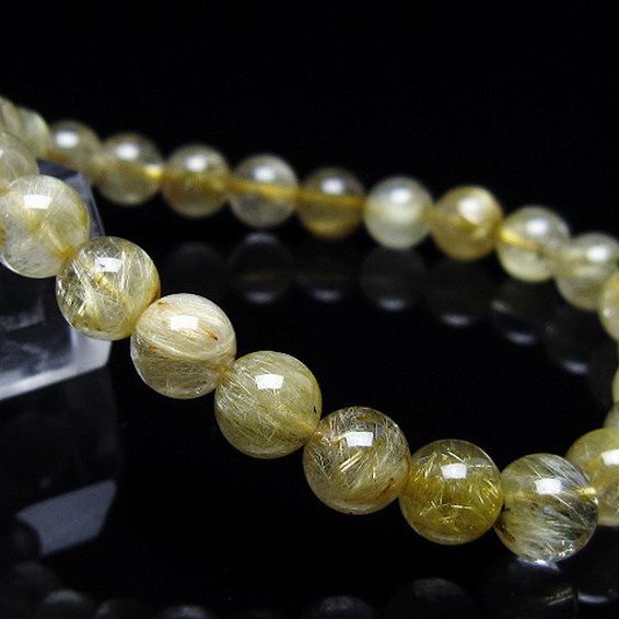 ゴールドタイチンルチルブレスレット 8mm [t116-12837]