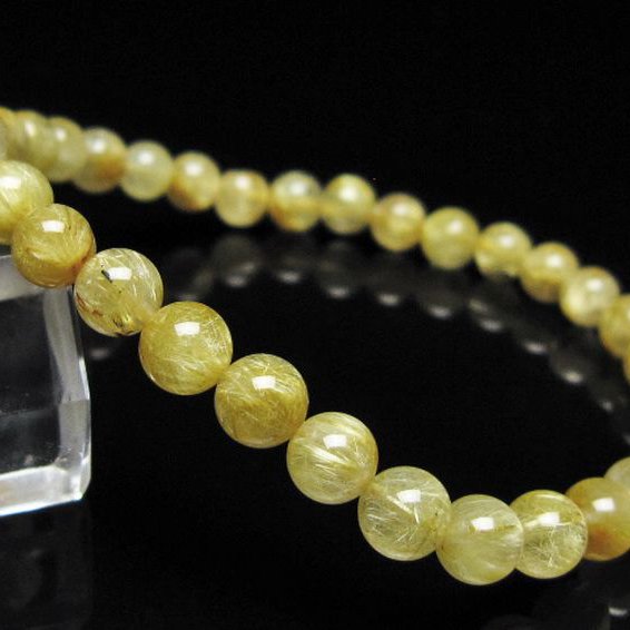 ゴールドタイチンルチルブレスレット 6mm [t116-13110]