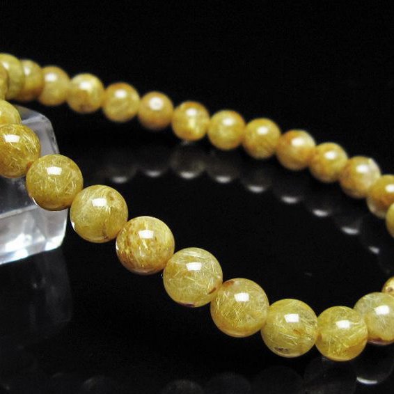 ゴールドタイチンルチルブレスレット 6mm [t116-13157]