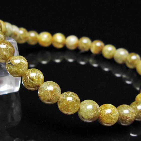 ゴールドタイチンルチルブレスレット 6mm [t116-13163]