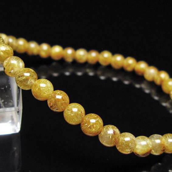 ゴールドタイチンルチルブレスレット 5mm [t116-13171]