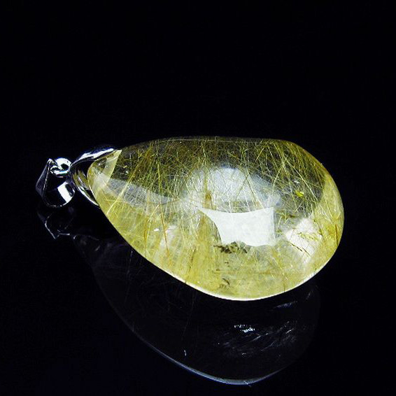 プラチナルチル入り水晶ペンダント[T12-1810]