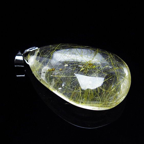 プラチナルチル入り水晶ペンダント[T12-1818]