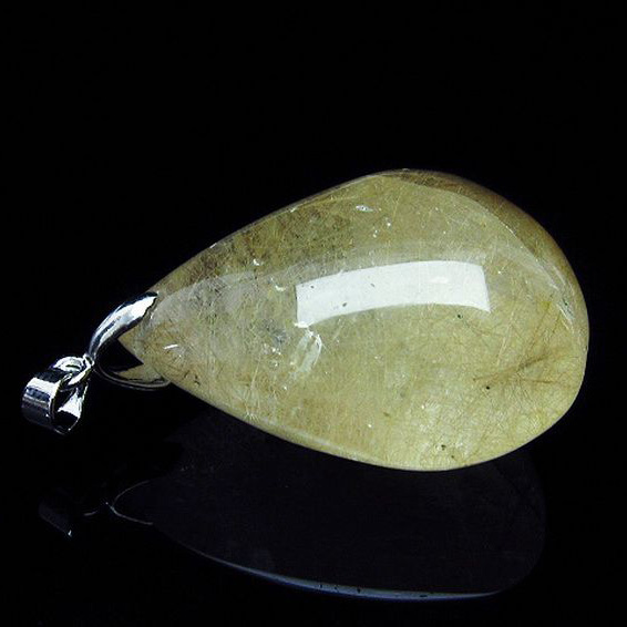 プラチナルチル入り水晶ペンダント[T12-1827]