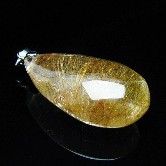 プラチナルチル入り水晶ペンダント[T12-1843]