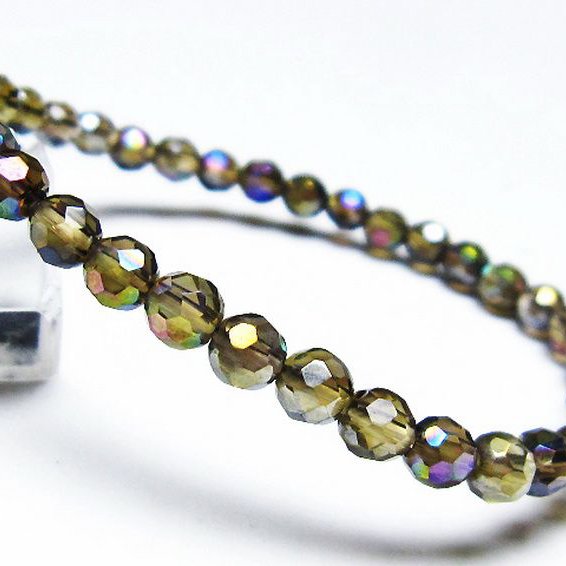レインボーオーラ 64面カット ブレスレット 5mm [T125-6300]