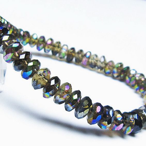 レインボーオーラ ブレスレット 7mm [T125-6481]