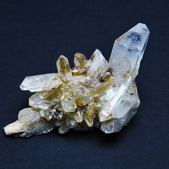 グリーンファントムクォーツ　クラスター アメリカ産[T126-7743]