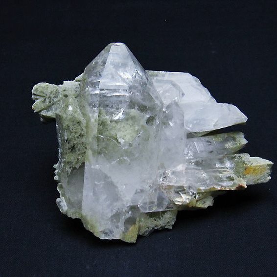 グリーンファントムクォーツ　クラスター アメリカ産[T126-7886]