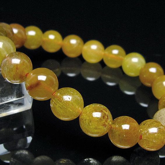 金針ルチル水晶ブレスレット 10mm [t132-15810]