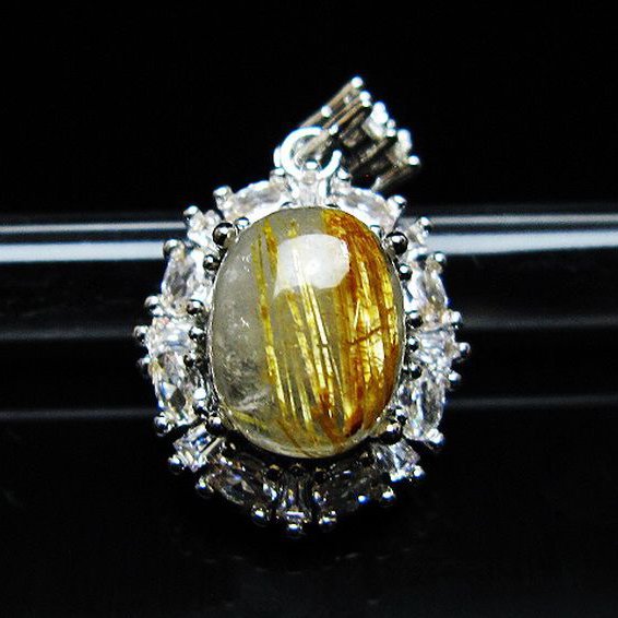 ゴールドタイチンルチルペンダント [t134-4266]