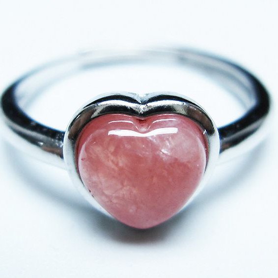 インカローズ(ロードクロサイト)ハート指輪(15号)[T137-3245]