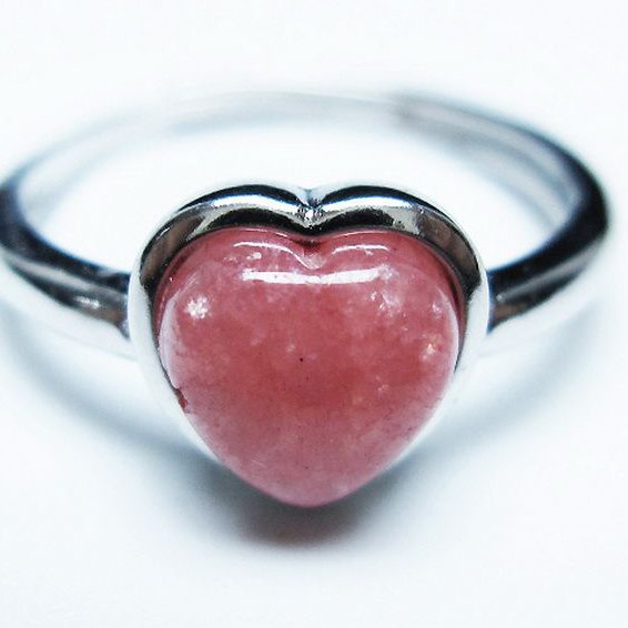 インカローズ(ロードクロサイト)ハート指輪(15号)[T137-3252]