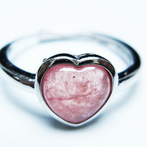 インカローズ(ロードクロサイト)ハート指輪(14号)[T137-3292]