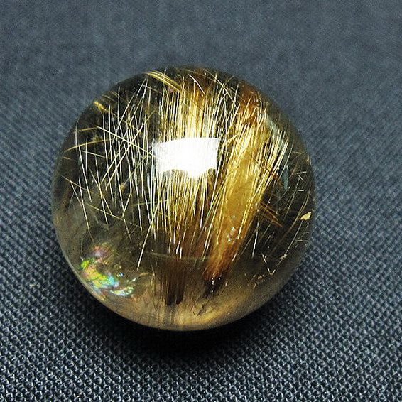 ゴールドタイチンルチル入り水晶丸玉 20mm [t145-2521]