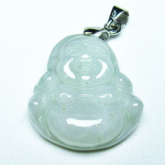 パワーストーン 天然石 糸魚川翡翠布袋様ペンダント[T146-3357]