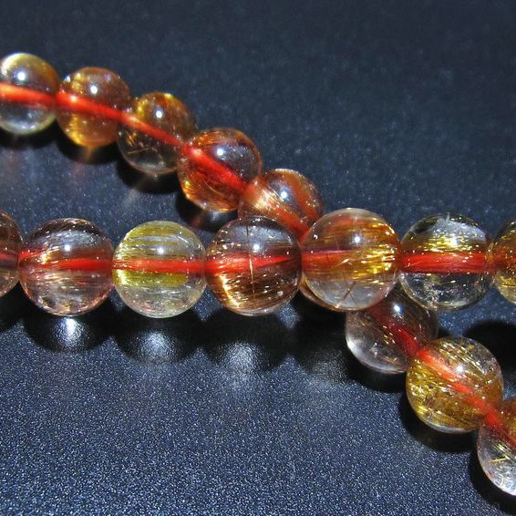 ファイナルグレード金針ルチル水晶ブレスレット 7mm [t15-10194]