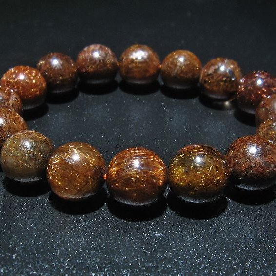 金針ルチル水晶ブレスレット 13mm [t15-10299]