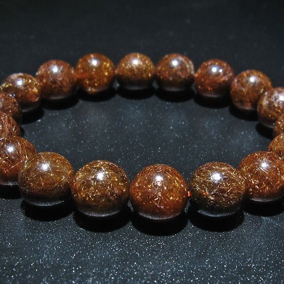 金針ルチル水晶ブレスレット 11mm [t15-10300]