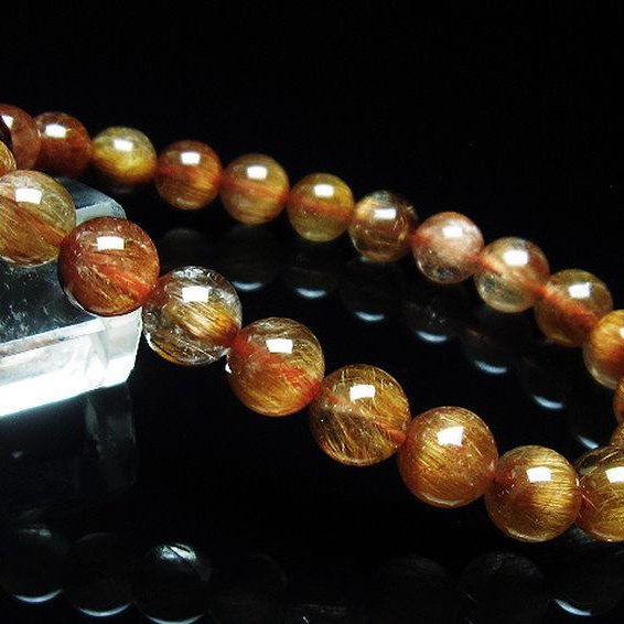 ファイナルグレード金針ルチル水晶ブレスレット 8mm [T15-10567]