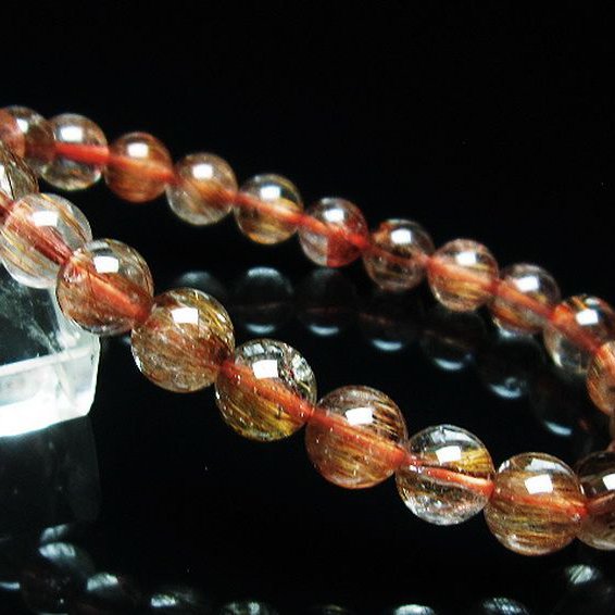 ファイナルグレード金針ルチル水晶ブレスレット 8mm [T15-10610]