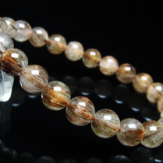 ファイナルグレード金針ルチル水晶ブレスレット 8mm [T15-10623]