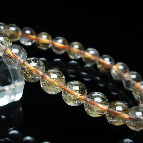 ファイナルグレード金針ルチル水晶ブレスレット 8mm [T15-10629]