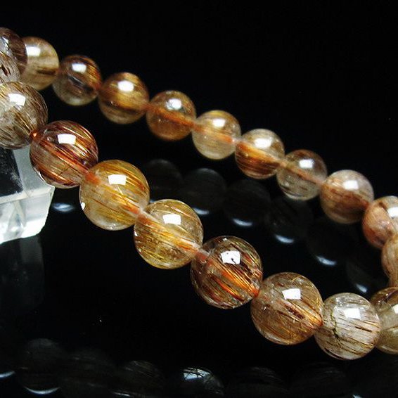 ファイナルグレード金針ルチル水晶ブレスレット 9mm [T15-10718]