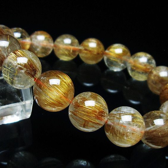 ファイナルグレード金針ルチル水晶ブレスレット 12mm [T15-10729]