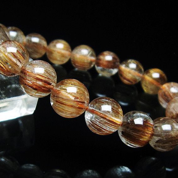 ファイナルグレード金針ルチル水晶ブレスレット 10mm [T15-10757]