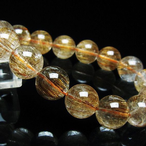 ファイナルグレード金針ルチル水晶ブレスレット 13mm [T15-10766]