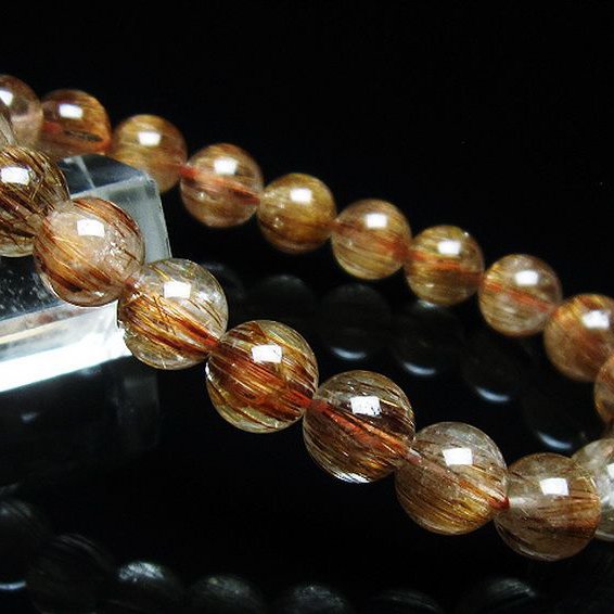 ファイナルグレード金針ルチル水晶ブレスレット 9mm [T15-10774]