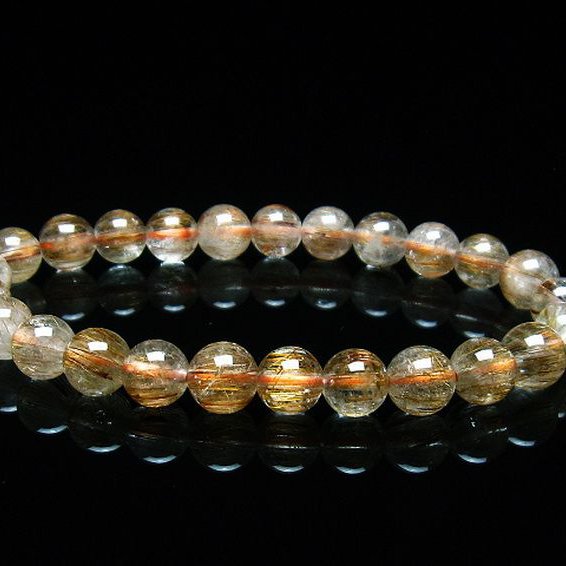 ファイナルグレード金針ルチル水晶ブレスレット 8mm [T15-10840]