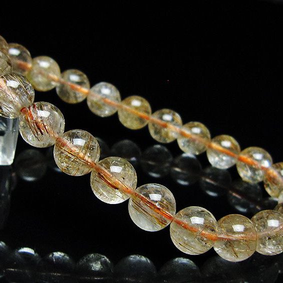 ファイナルグレード金針ルチル水晶ブレスレット 8mm [T15-10935]